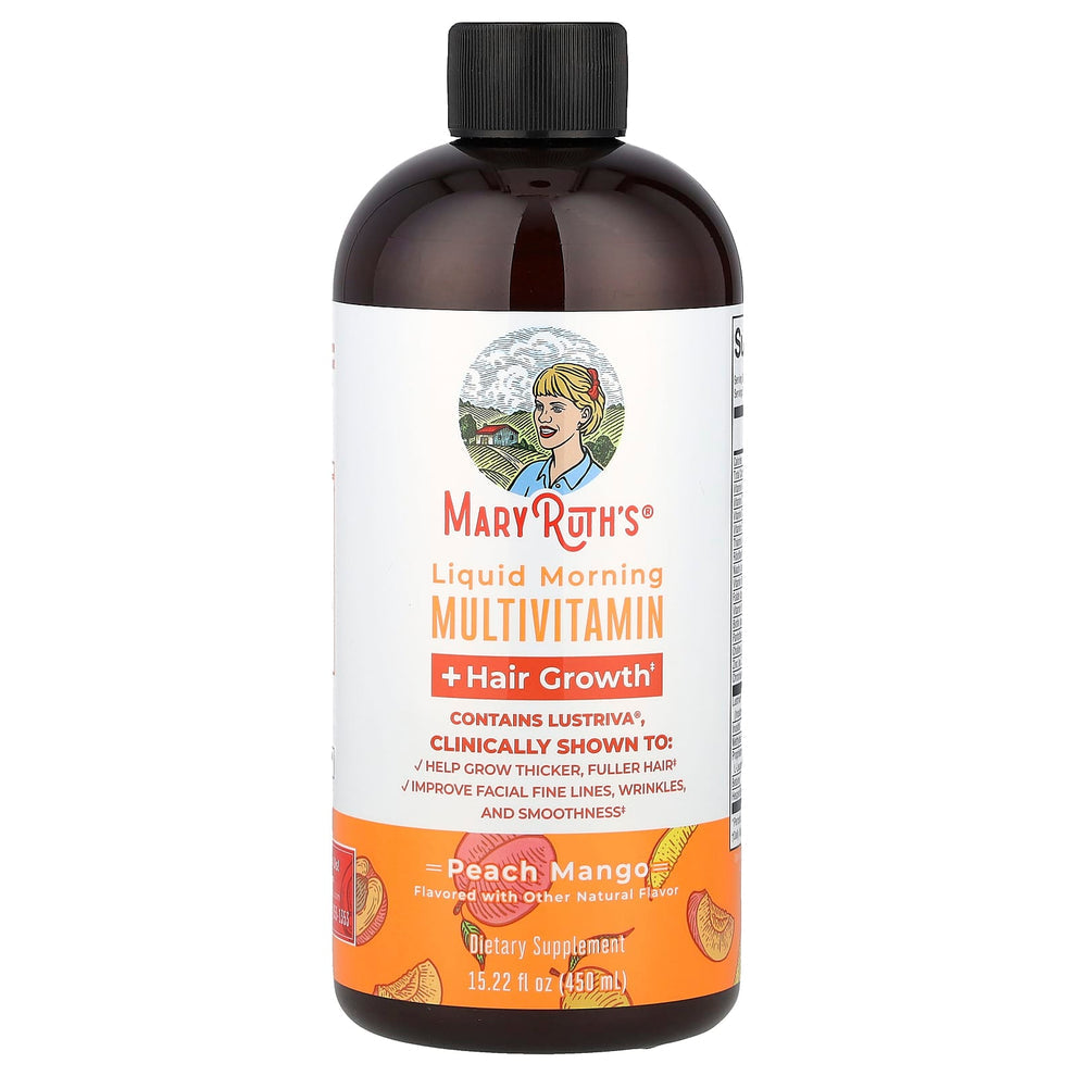 Liquid morning - multivitamin + hair growth | peach mango |(100% Vegan)